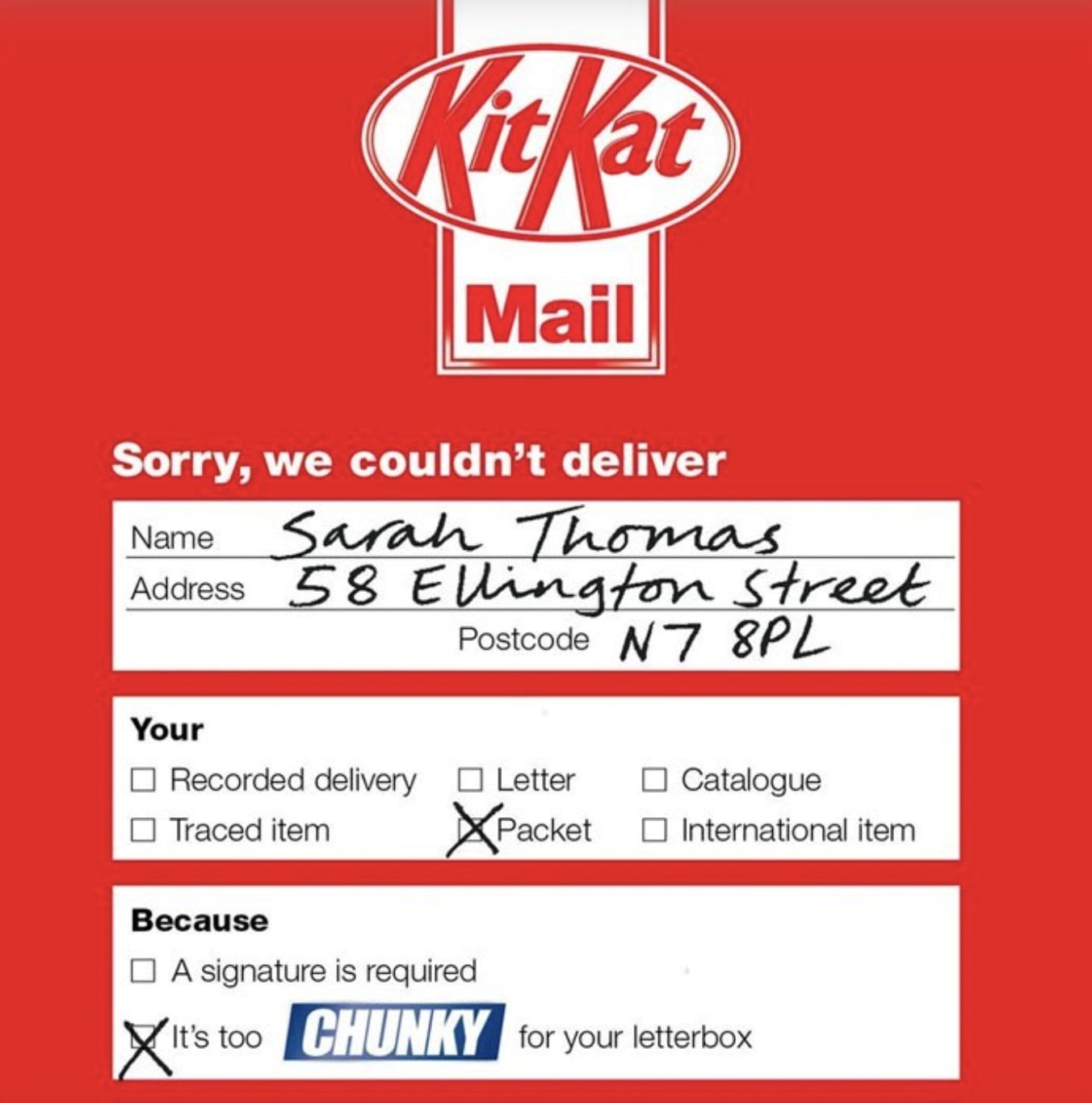 Nestle’s KitKat playful freebie offer