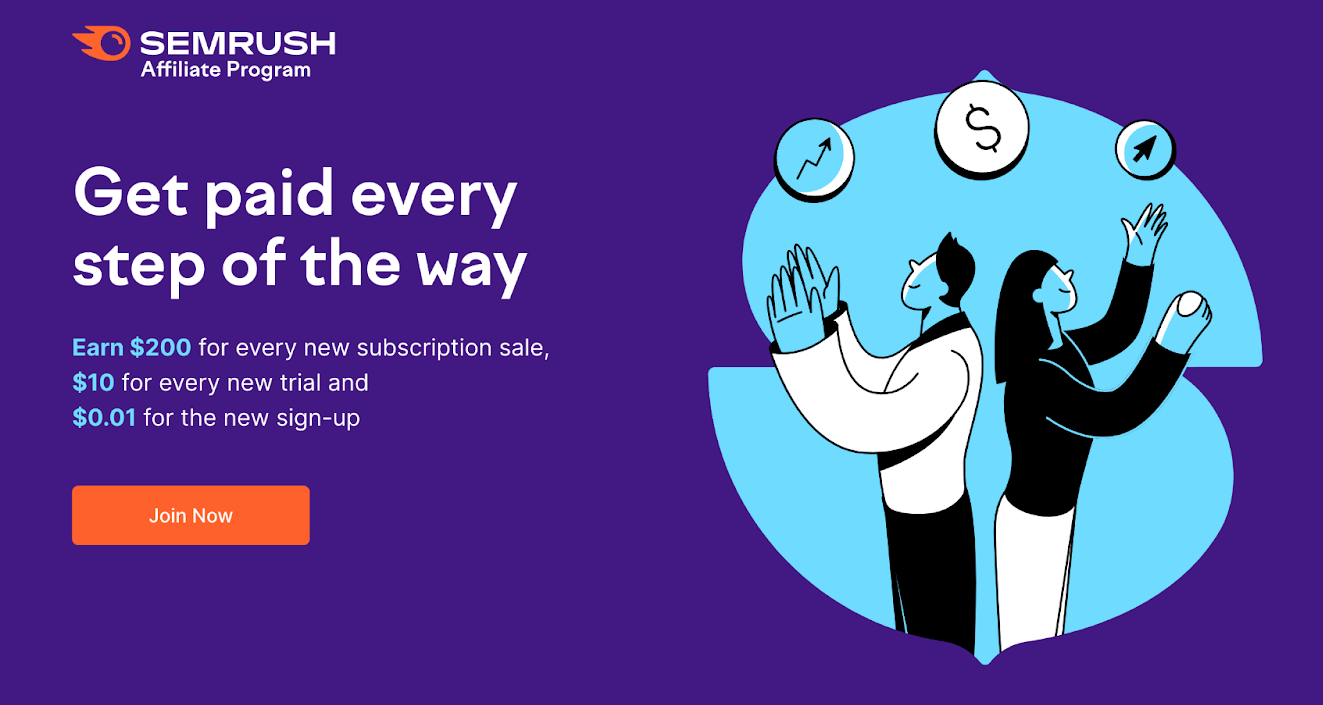 Semrush Affiliate Program homepage